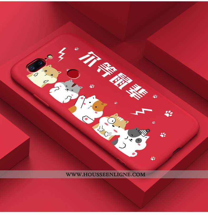 Coque Oneplus 5t Fluide Doux Charmant Légère Étui Incassable Légères Rouge