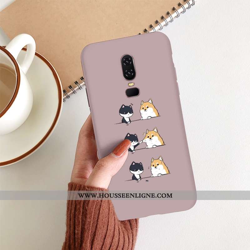 Coque Oneplus 5t Silicone Protection Amoureux Rose Dessin Animé Téléphone Portable