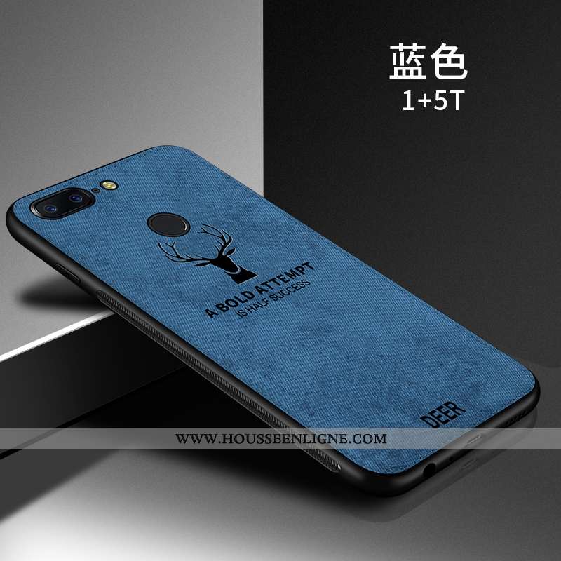 Coque Oneplus 5t Silicone Protection Tendance Bleu Délavé En Daim Personnalité
