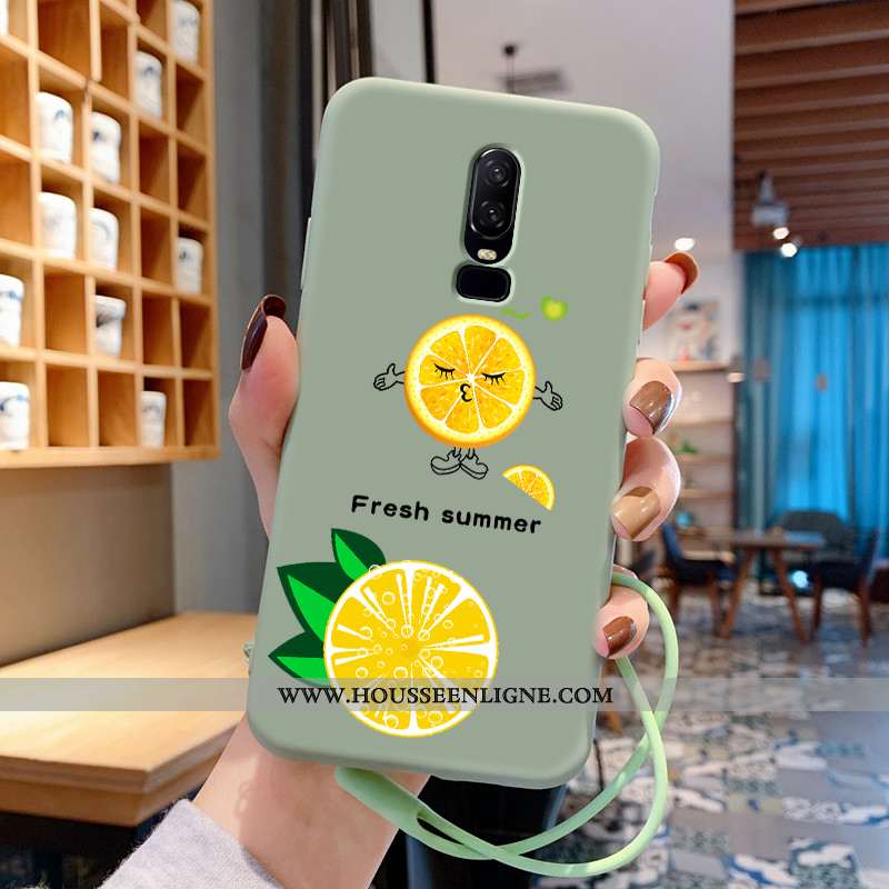 Coque Oneplus 6 Créatif Dessin Animé Téléphone Portable Légère Charmant Fluide Doux Net Rouge Jaune