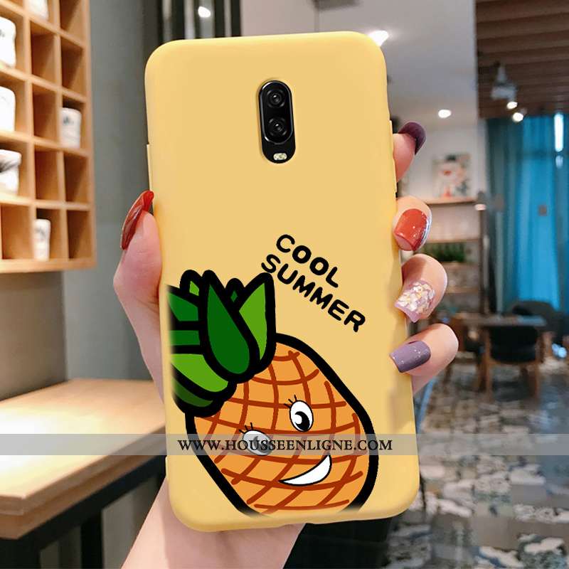 Coque Oneplus 6 Créatif Dessin Animé Téléphone Portable Légère Charmant Fluide Doux Net Rouge Jaune