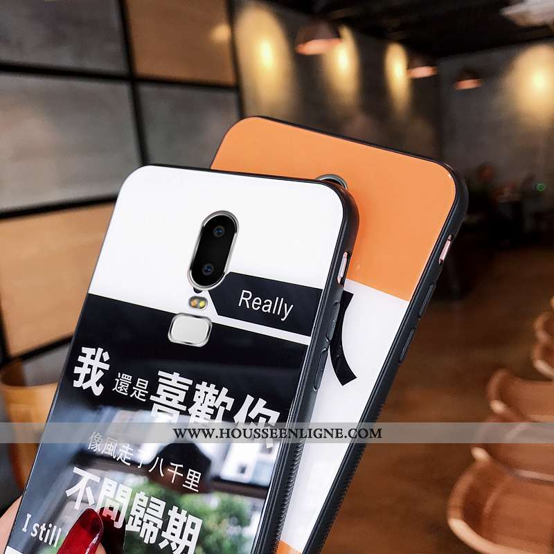 Coque Oneplus 6 Fluide Doux Silicone Téléphone Portable Personnalité Amoureux Protection Verre Orang