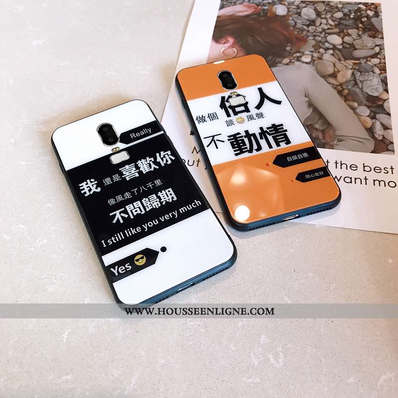 Coque Oneplus 6 Fluide Doux Silicone Téléphone Portable Personnalité Amoureux Protection Verre Orang