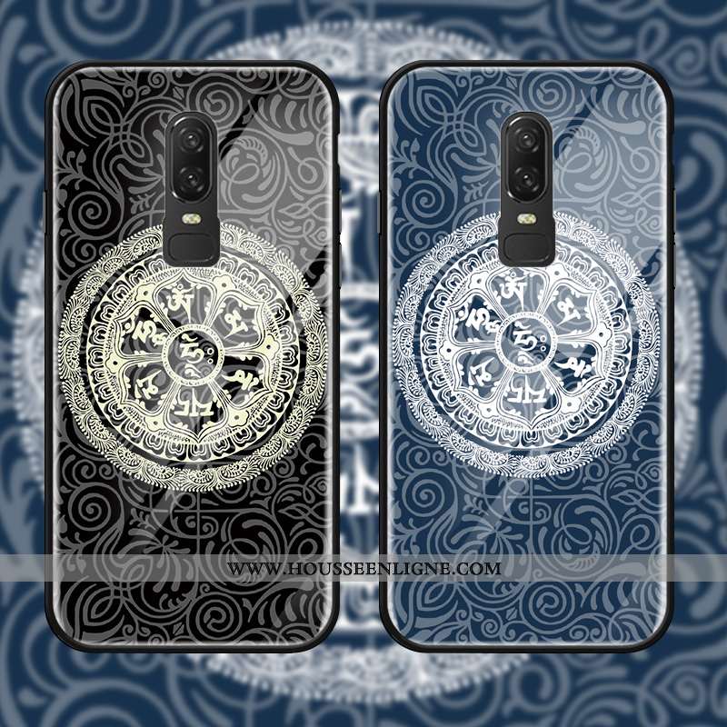 Coque Oneplus 6 Ornements Suspendus Fluide Doux Protection Téléphone Portable Délavé En Daim Étui No