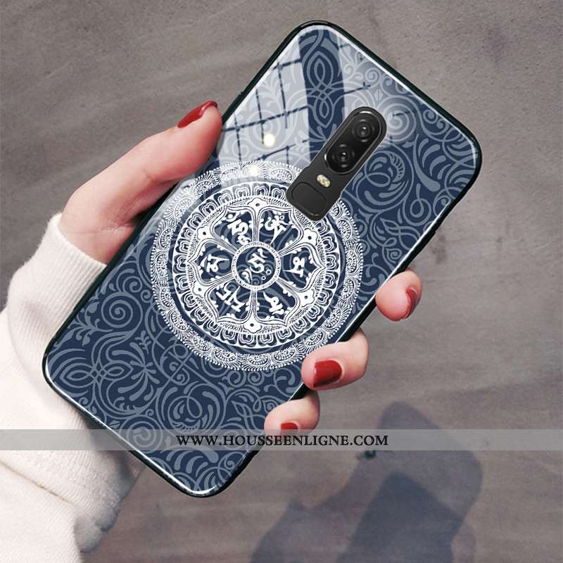 Coque Oneplus 6 Ornements Suspendus Fluide Doux Protection Téléphone Portable Délavé En Daim Étui No