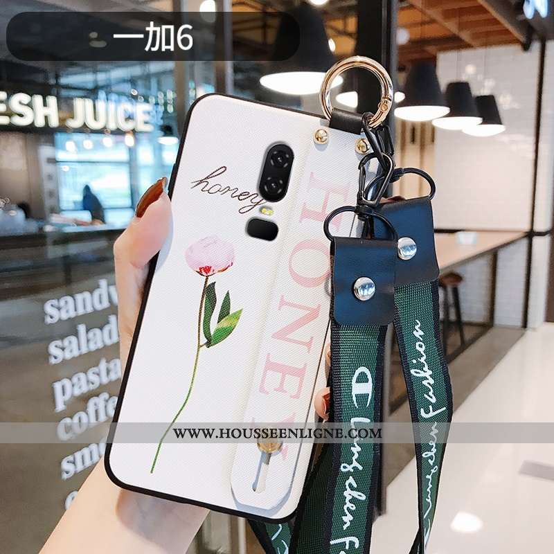 Coque Oneplus 6 Ornements Suspendus Personnalité Ultra Blanc Fluide Doux Style Chinois Incassable Bl