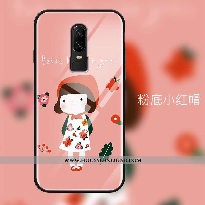 Coque Oneplus 6 Protection Verre Tendance Téléphone Portable Multicolore Petit Coloré