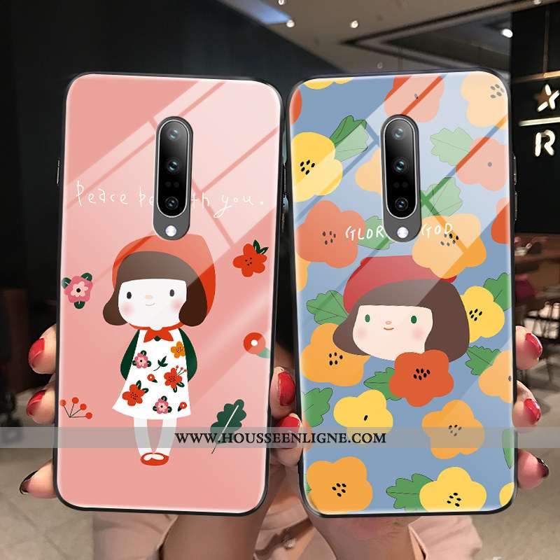 Coque Oneplus 6 Protection Verre Tendance Téléphone Portable Multicolore Petit Coloré