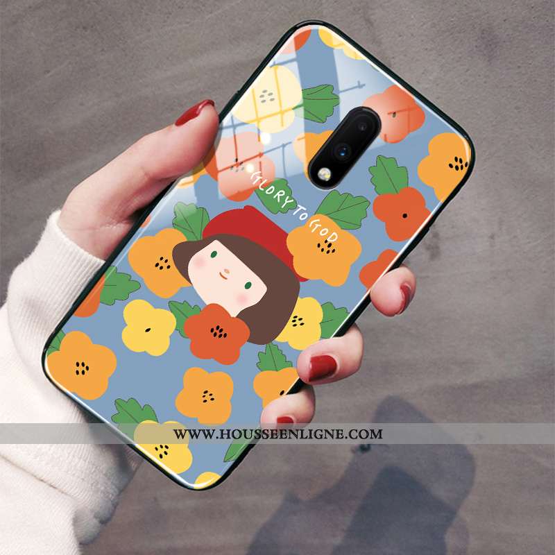 Coque Oneplus 6 Protection Verre Tendance Téléphone Portable Multicolore Petit Coloré