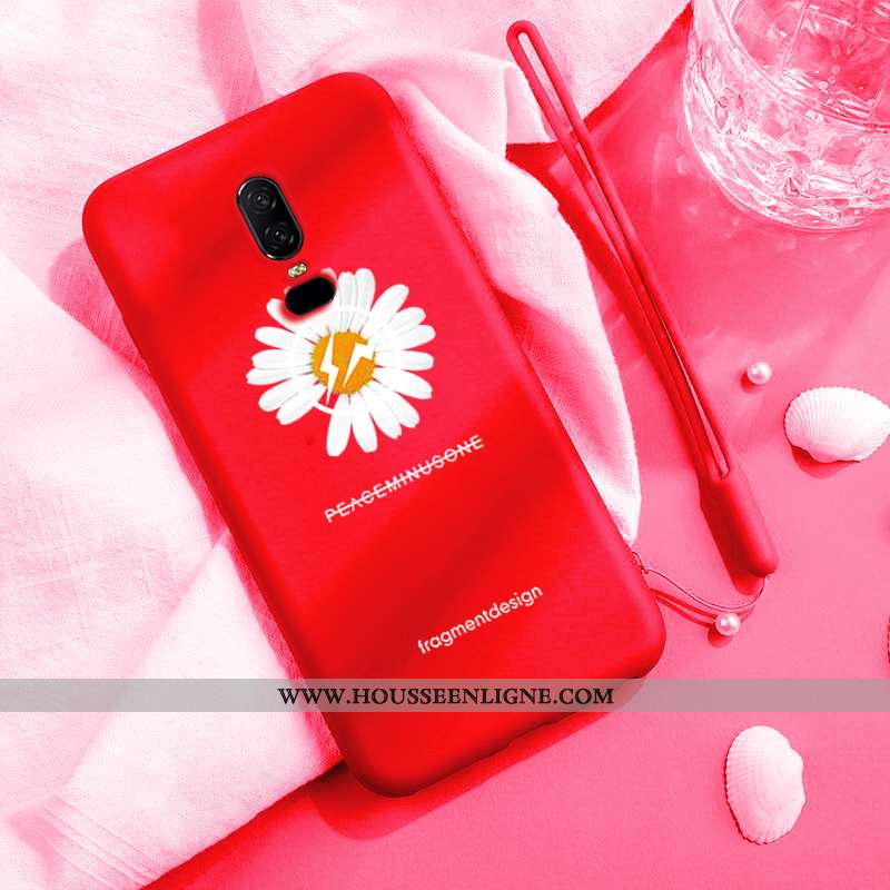 Coque Oneplus 6 Silicone Protection Charmant Net Rouge Tout Compris Ultra Bleu