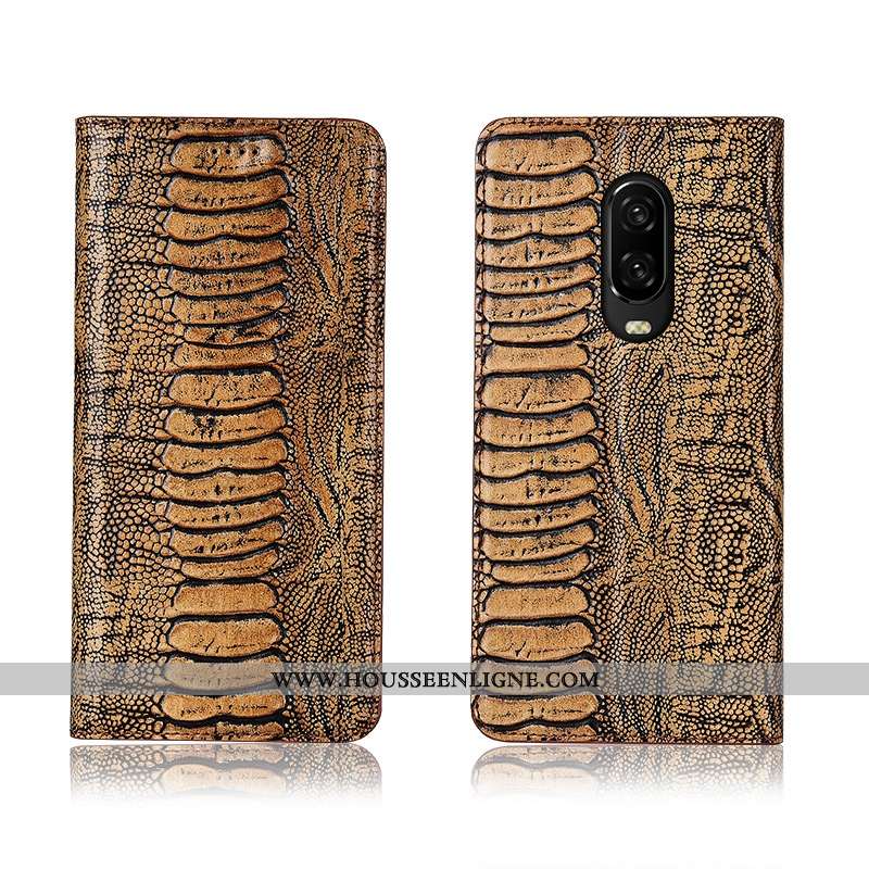 Coque Oneplus 6t Cuir Fluide Doux Nouveau Tout Compris Rouge Étui