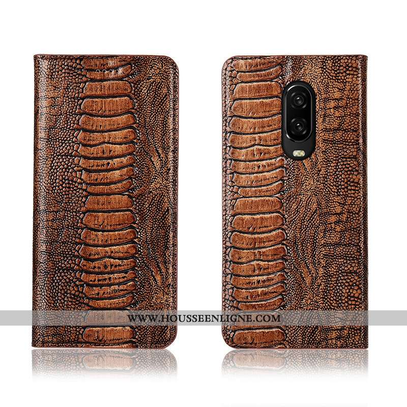 Coque Oneplus 6t Cuir Fluide Doux Nouveau Tout Compris Rouge Étui