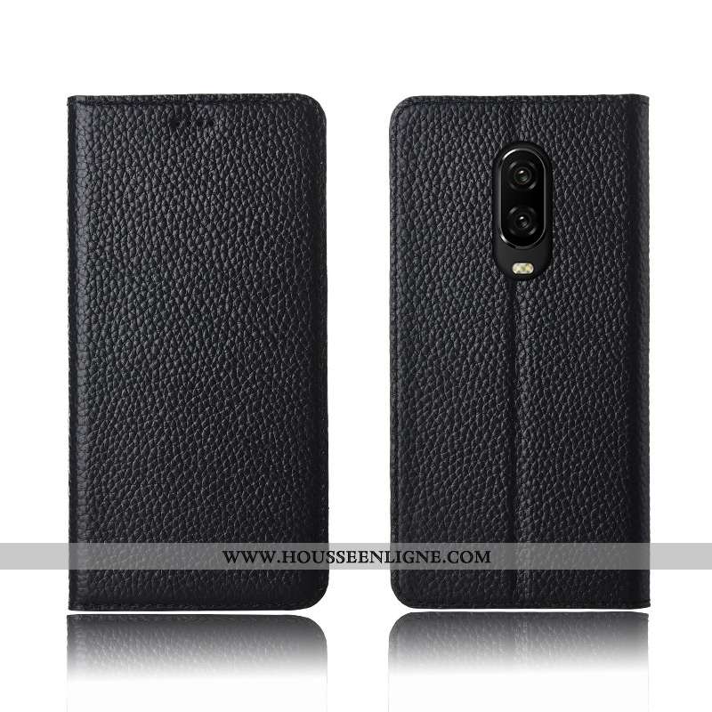 Coque Oneplus 6t Cuir Véritable Cuir Fluide Doux Clamshell Tout Compris Téléphone Portable Khaki