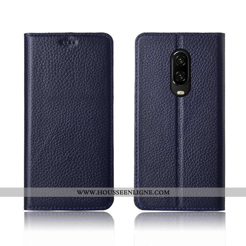Coque Oneplus 6t Cuir Véritable Cuir Fluide Doux Clamshell Tout Compris Téléphone Portable Khaki
