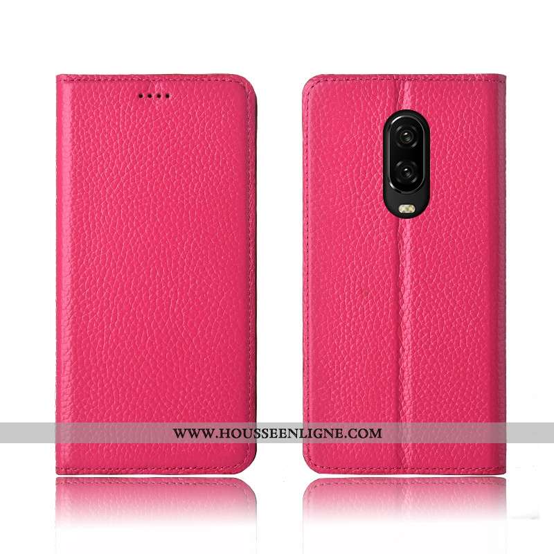 Coque Oneplus 6t Cuir Véritable Cuir Fluide Doux Clamshell Tout Compris Téléphone Portable Khaki