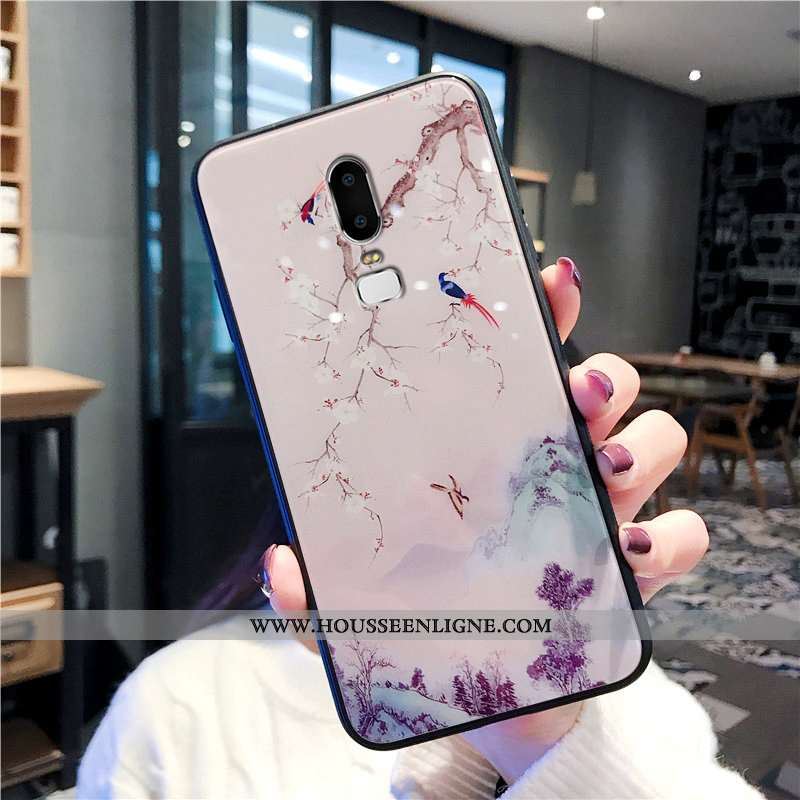 Coque Oneplus 6t Fluide Doux Silicone Incassable Style Chinois Personnalité Tout Compris Beige