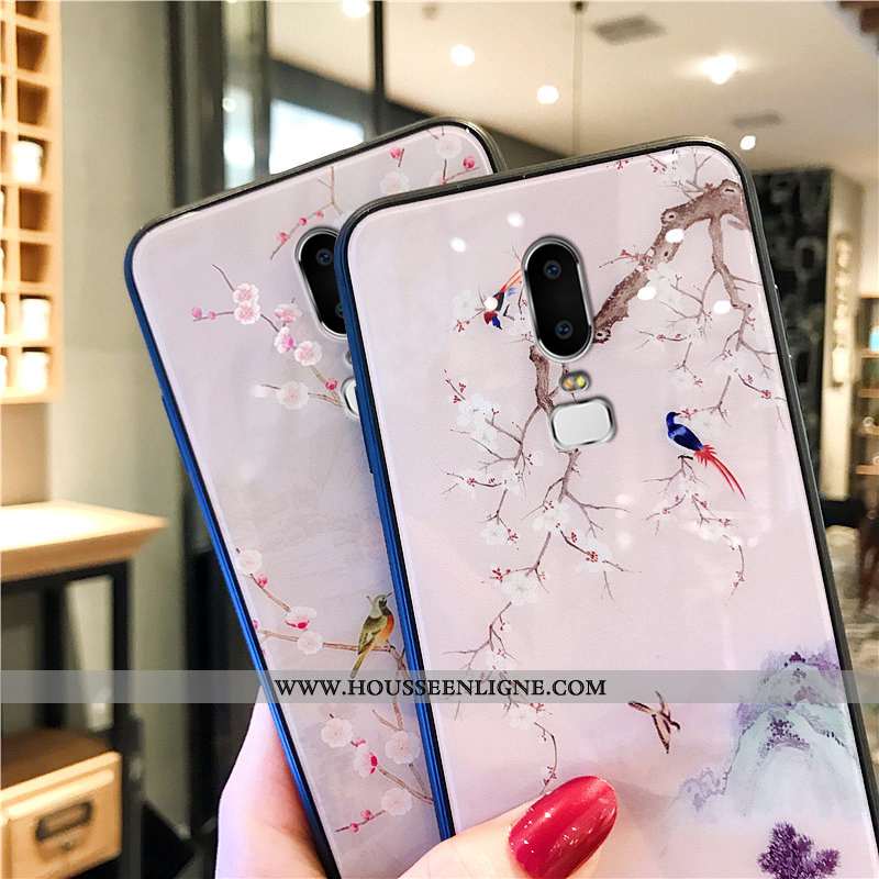Coque Oneplus 6t Fluide Doux Silicone Incassable Style Chinois Personnalité Tout Compris Beige