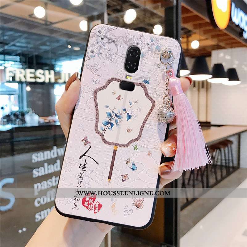 Coque Oneplus 6t Légère Fluide Doux Tout Compris Net Rouge Protection À Franges Téléphone Portable R
