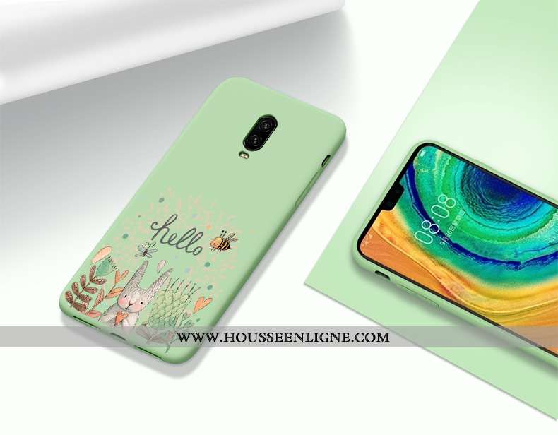 Coque Oneplus 6t Protection Créatif Fluide Doux Étui Incassable Silicone Mode Verte