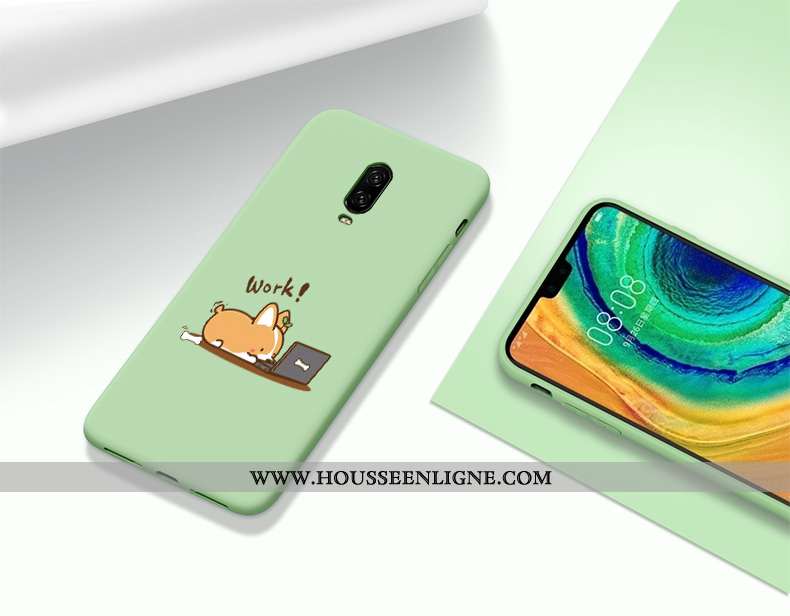 Coque Oneplus 6t Protection Créatif Fluide Doux Étui Incassable Silicone Mode Verte