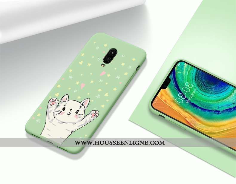 Coque Oneplus 6t Protection Créatif Fluide Doux Étui Incassable Silicone Mode Verte