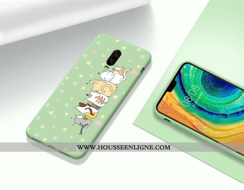 Coque Oneplus 6t Protection Créatif Fluide Doux Étui Incassable Silicone Mode Verte