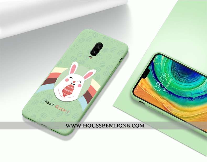 Coque Oneplus 6t Protection Créatif Fluide Doux Étui Incassable Silicone Mode Verte