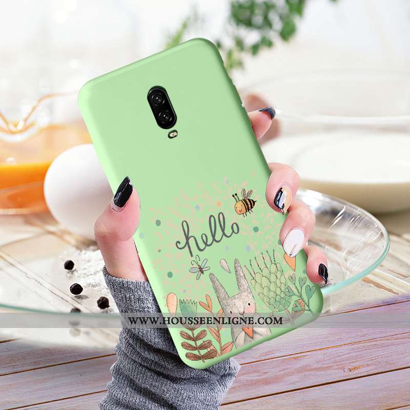 Coque Oneplus 6t Protection Créatif Fluide Doux Étui Incassable Silicone Mode Verte