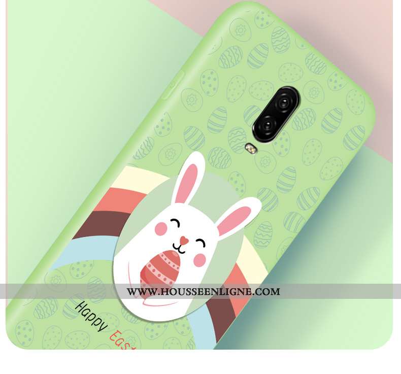 Coque Oneplus 6t Protection Créatif Fluide Doux Étui Incassable Silicone Mode Verte