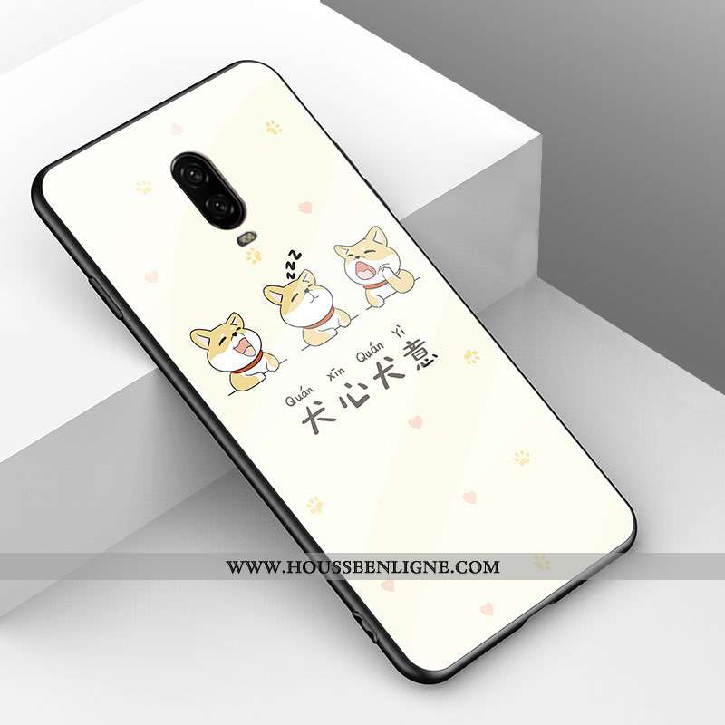 Coque Oneplus 6t Protection Verre Rouge Fluide Doux Mode Animal Charmant