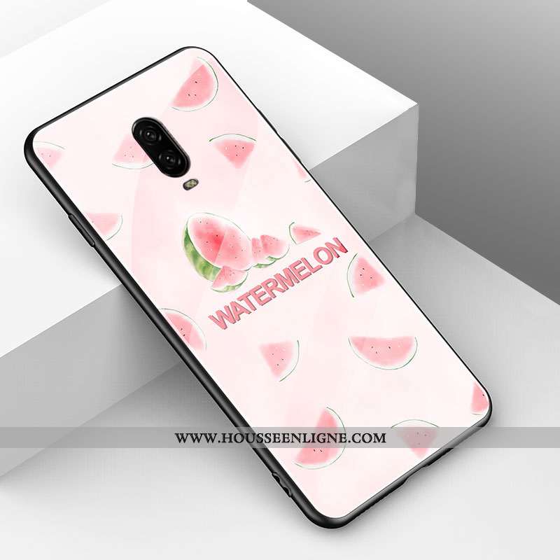 Coque Oneplus 6t Protection Verre Rouge Fluide Doux Mode Animal Charmant