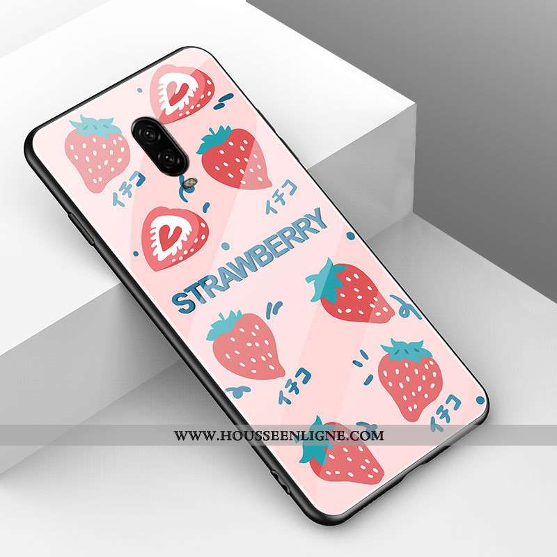 Coque Oneplus 6t Protection Verre Rouge Fluide Doux Mode Animal Charmant