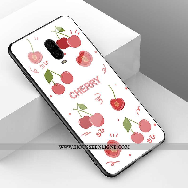 Coque Oneplus 6t Protection Verre Rouge Fluide Doux Mode Animal Charmant