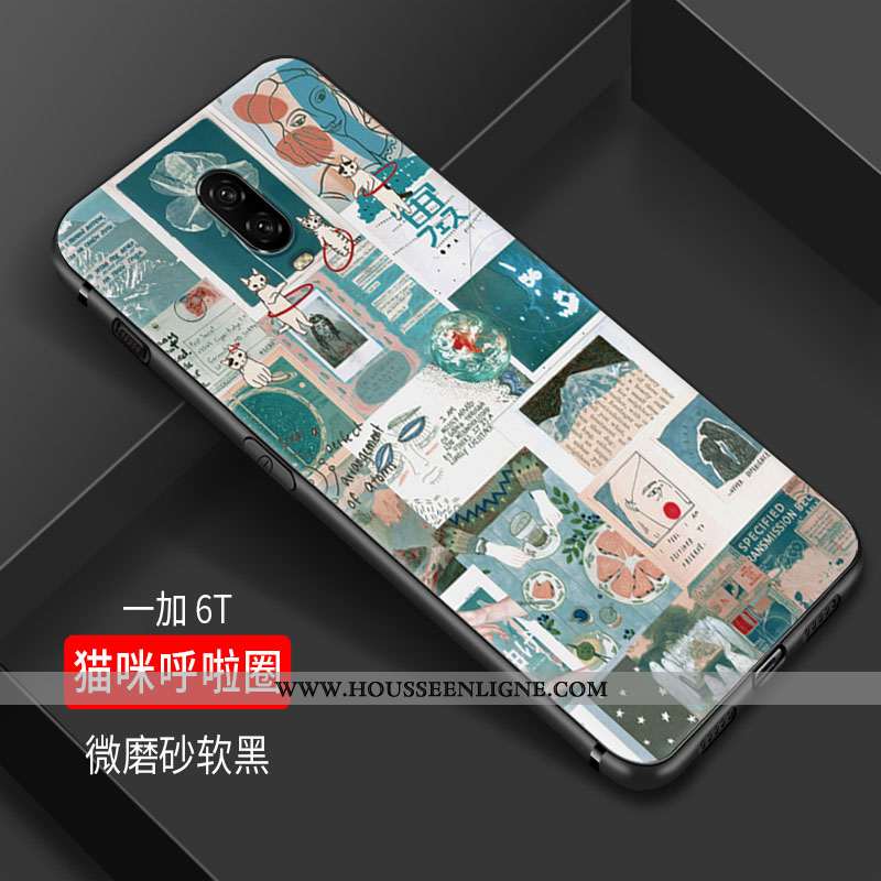 Coque Oneplus 6t Silicone Protection Téléphone Portable Tout Compris Petit Fluide Doux Charmant Vert