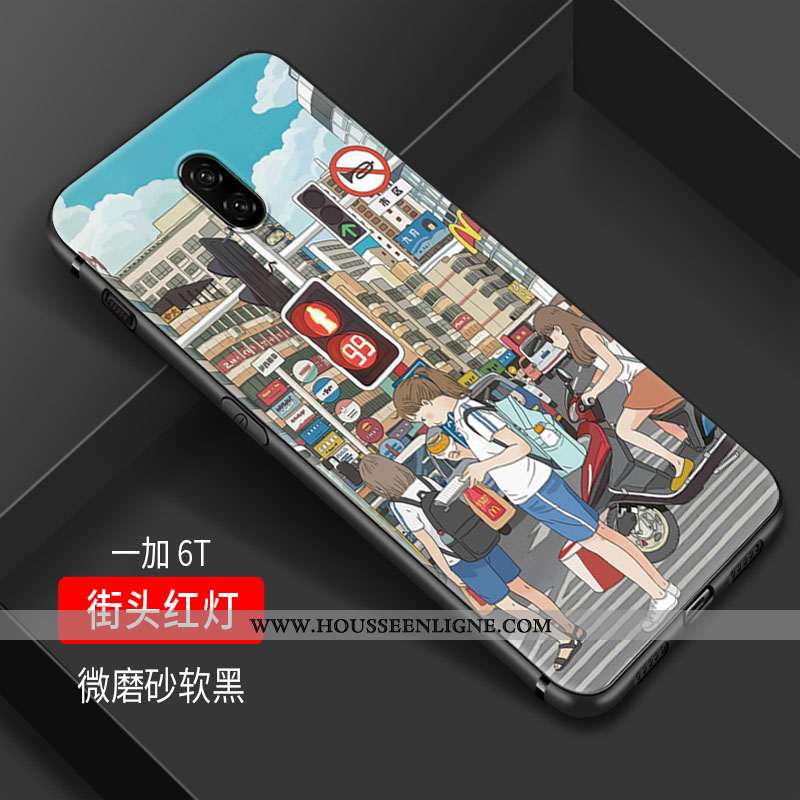 Coque Oneplus 6t Silicone Protection Téléphone Portable Tout Compris Petit Fluide Doux Charmant Vert