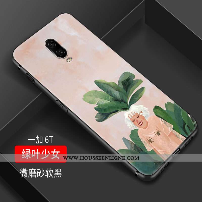 Coque Oneplus 6t Silicone Protection Téléphone Portable Tout Compris Petit Fluide Doux Charmant Vert