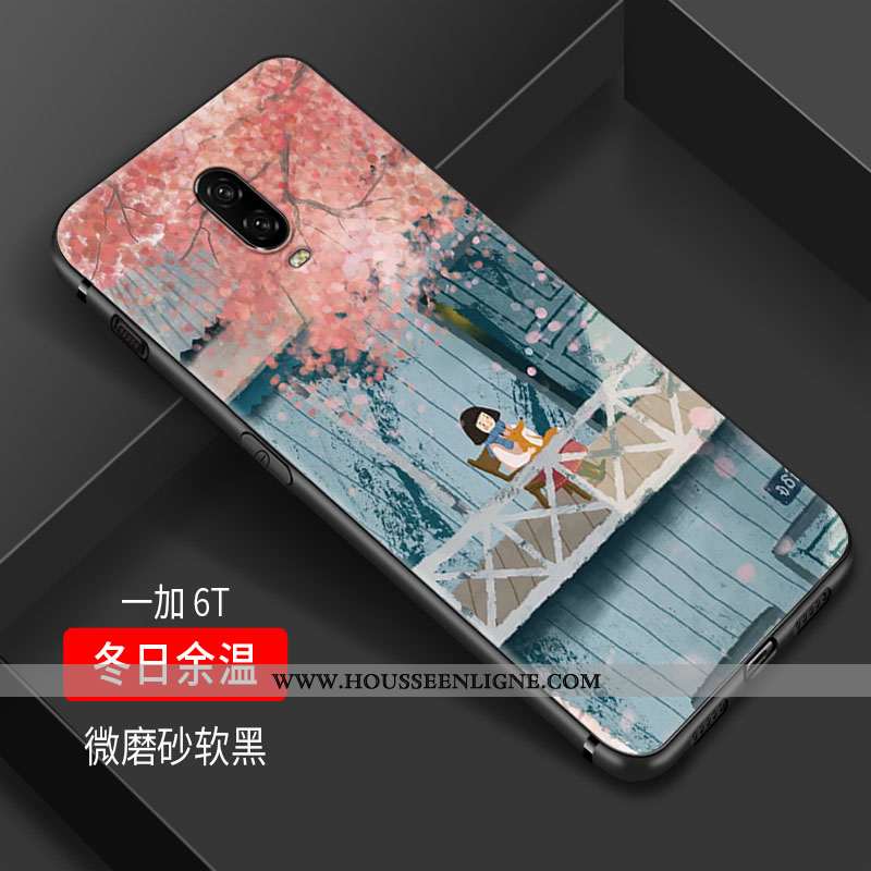 Coque Oneplus 6t Silicone Protection Téléphone Portable Tout Compris Petit Fluide Doux Charmant Vert