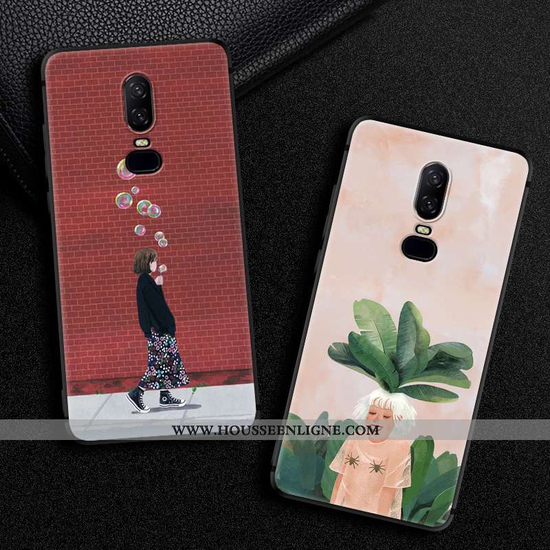 Coque Oneplus 6t Silicone Protection Téléphone Portable Tout Compris Petit Fluide Doux Charmant Vert