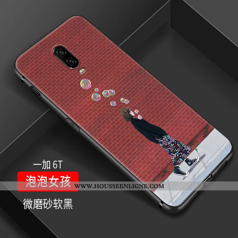 Coque Oneplus 6t Silicone Protection Téléphone Portable Tout Compris Petit Fluide Doux Charmant Vert