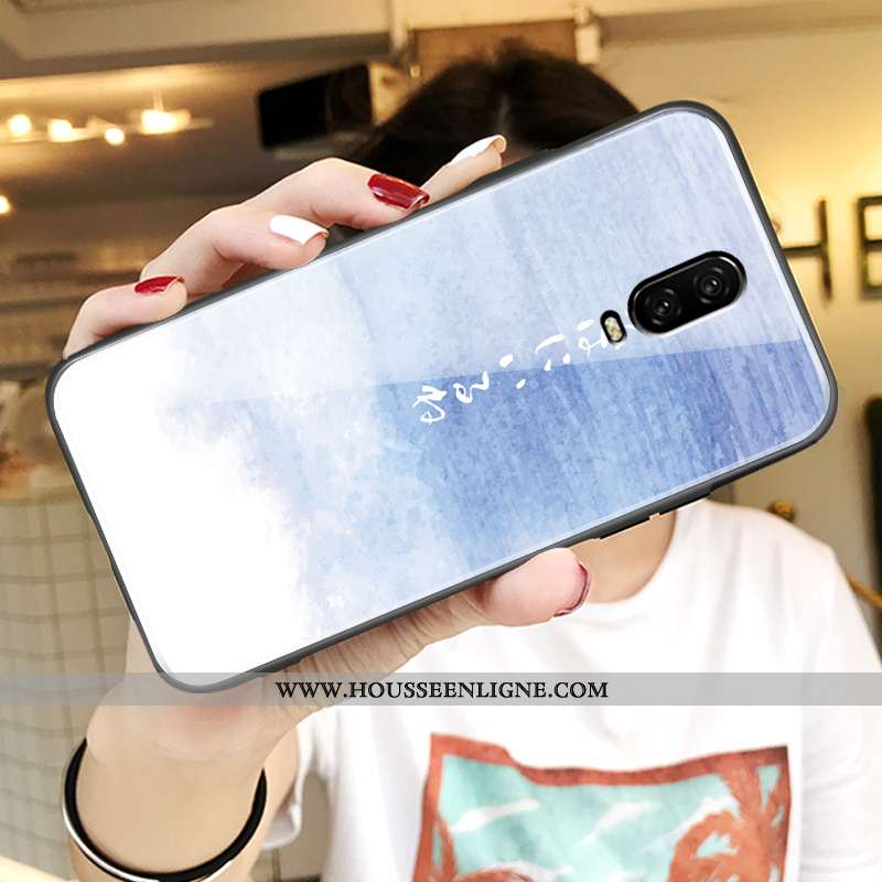Coque Oneplus 6t Silicone Protection Étui Ultra Téléphone Portable Vent Amoureux Bleu