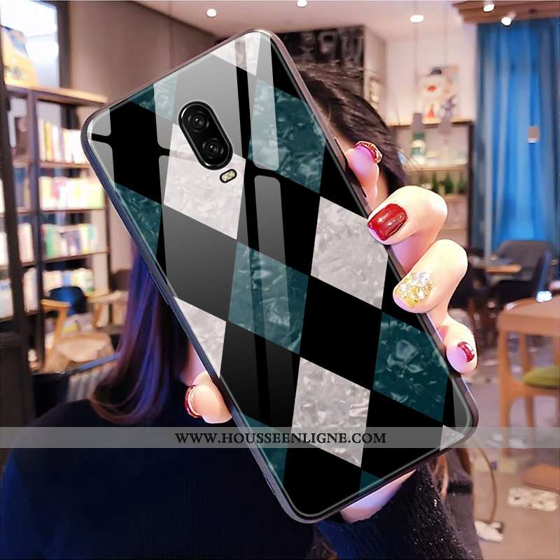 Coque Oneplus 6t Tendance Verre Rouge Cœur Net Rouge Personnalité