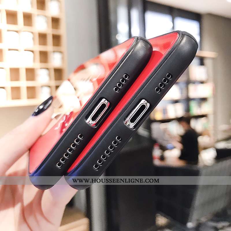 Coque Oneplus 6t Verre Personnalité Incassable Drôle Téléphone Portable Silicone Rouge