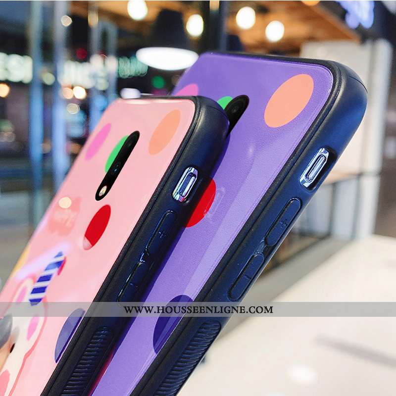 Coque Oneplus 7 Charmant Silicone Amoureux Étui Simple Protection Téléphone Portable Rose