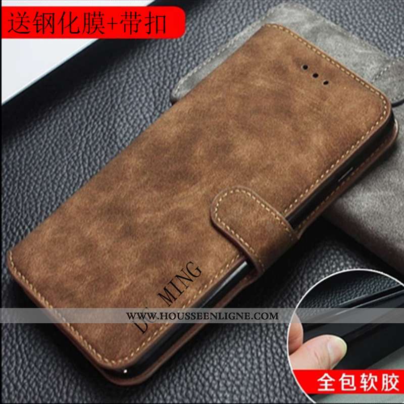 Coque Oneplus 7 Fluide Doux Cuir Téléphone Portable Housse Tout Compris Incassable Marron