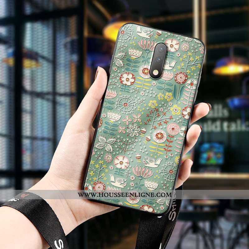 Coque Oneplus 7 Fluide Doux Silicone Charmant Dimensionnel Téléphone Portable Incassable Délavé En D