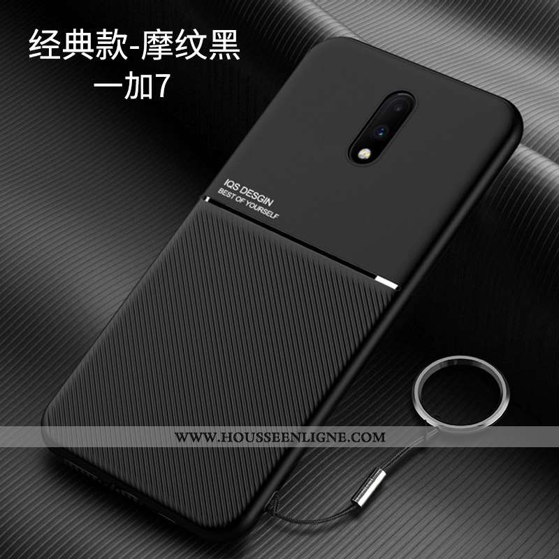 Coque Oneplus 7 Fluide Doux Silicone Ultra Personnalité Bleu Marin Délavé En Daim Légère Bleu Foncé
