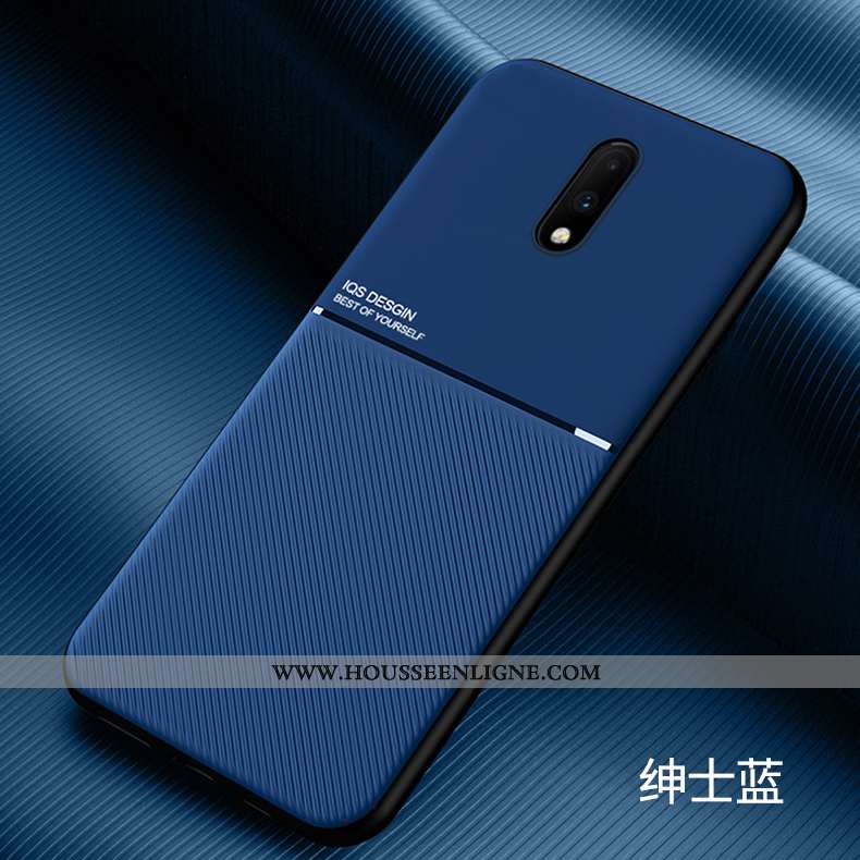 Coque Oneplus 7 Fluide Doux Silicone Ultra Personnalité Bleu Marin Délavé En Daim Légère Bleu Foncé