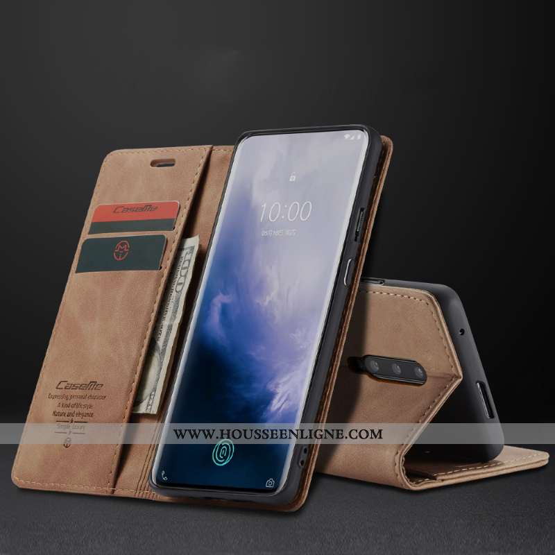 Coque Oneplus 7 Pro Créatif Cuir Tout Compris Personnalité Incassable Vert Business Verte