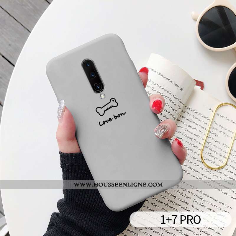 Coque Oneplus 7 Pro Créatif Dessin Animé Chiens Fluide Doux Rouge Incassable