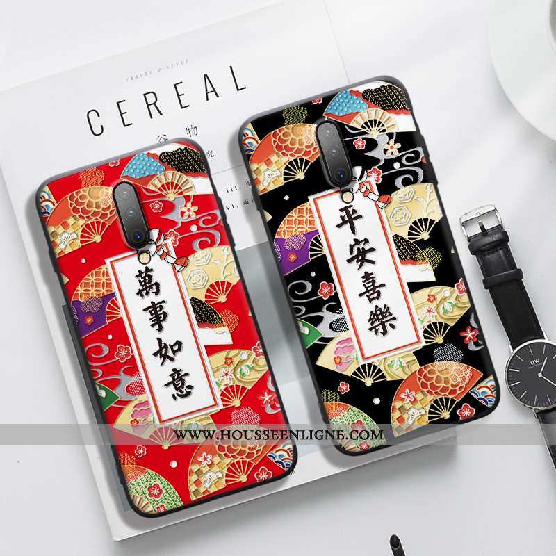 Coque Oneplus 7 Pro Fluide Doux Silicone Gaufrage Art Téléphone Portable Dimensionnel Incassable Rou